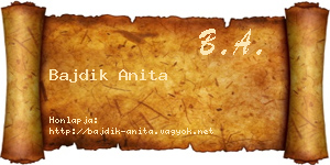 Bajdik Anita névjegykártya